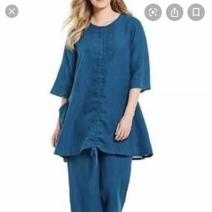 Bryn Walker Blue Ruched Josie Tunic